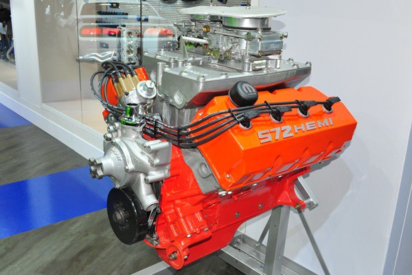 Mopar 572 CID Hemi crate engine.