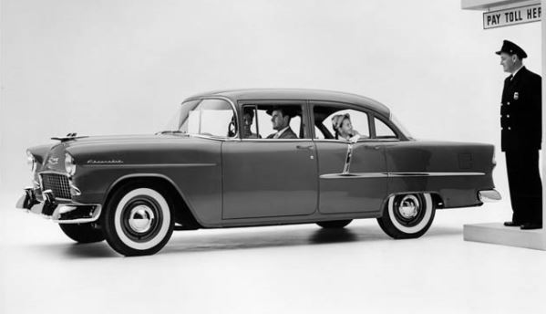Gloss Black 1955 55 CHEVROLET CHEVY 2 DOOR SEDAN COLLECTIBLE MUSCLE CAR LOOSE 